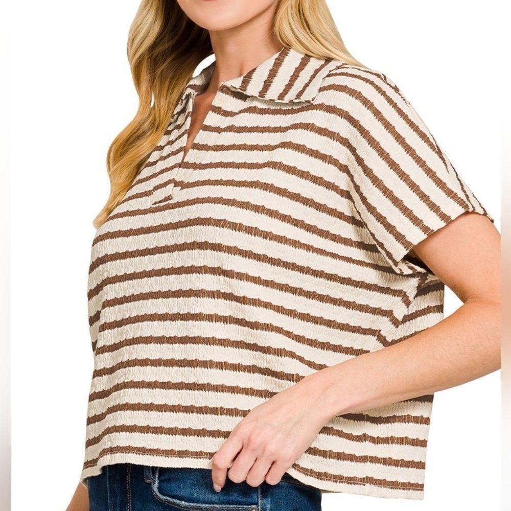 Zenana Mineral Wash Cotton Pullover - Collared Knit Top for Women Medium [6/8]